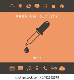 Pipette icon with drop. Graphic elements for your design