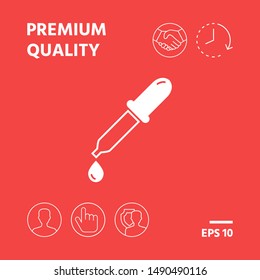 Pipette icon with drop. Graphic elements for your design