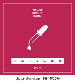 Pipette icon with drop. Graphic elements for your design