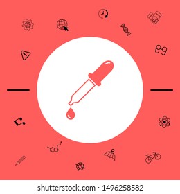 Pipette icon with drop. Graphic elements for your design