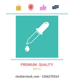 Pipette icon with drop. Graphic elements for your design