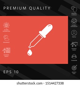 Pipette icon with drop. Graphic elements for your design