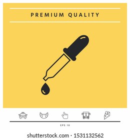 Pipette icon with drop. Graphic elements for your design