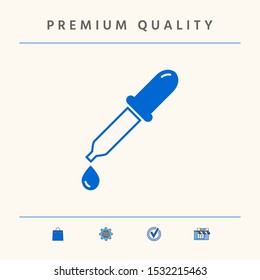 Pipette icon with drop. Graphic elements for your design