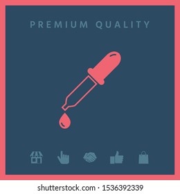 Pipette icon with drop. Graphic elements for your design