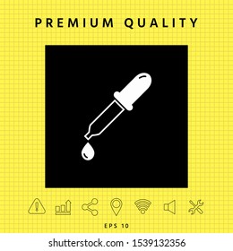 Pipette icon with drop. Graphic elements for your design
