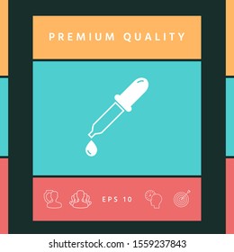 Pipette icon with drop. Graphic elements for your design