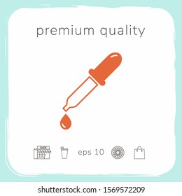 Pipette icon with drop. Graphic elements for your design