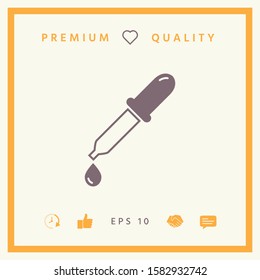 Pipette icon with drop. Graphic elements for your design