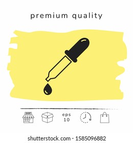 Pipette icon with drop. Graphic elements for your design