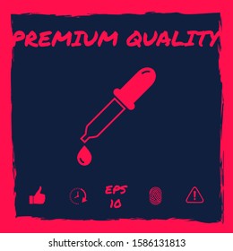 Pipette icon with drop. Graphic elements for your design
