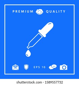 Pipette icon with drop. Graphic elements for your design
