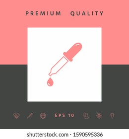 Pipette icon with drop. Graphic elements for your design