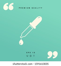 Pipette icon with drop. Graphic elements for your design