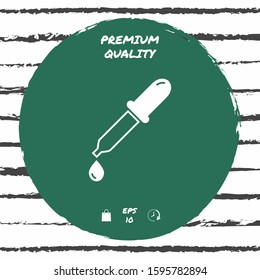 Pipette icon with drop. Graphic elements for your design