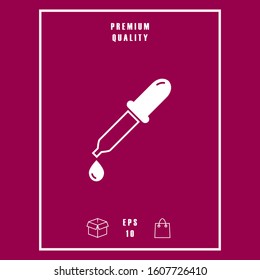 Pipette icon with drop. Graphic elements for your design