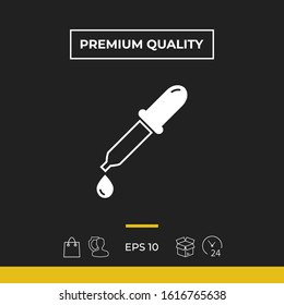Pipette icon with drop. Graphic elements for your design