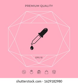 Pipette icon with drop. Graphic elements for your design