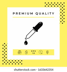 Pipette icon with drop. Graphic elements for your design