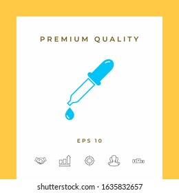 Pipette icon with drop. Graphic elements for your design