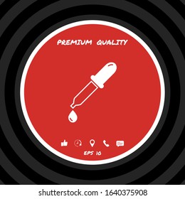 Pipette icon with drop. Graphic elements for your design