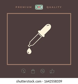 Pipette icon with drop. Graphic elements for your design