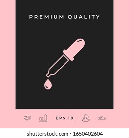Pipette icon with drop. Graphic elements for your design