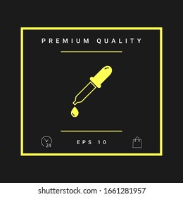 Pipette icon with drop. Graphic elements for your design