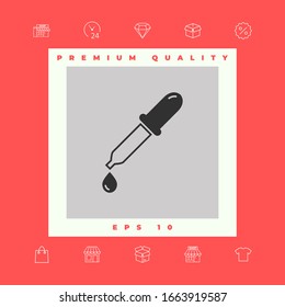 Pipette icon with drop. Graphic elements for your design