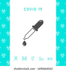 Pipette icon with drop. Graphic elements for your design