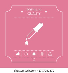 Pipette icon with drop. Graphic elements for your design