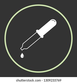 Pipette icon with drop, vector illustration.