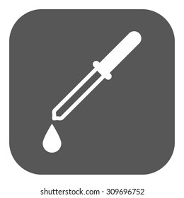 The pipette icon. Dropper and eyedropper, analysis, chemistry symbol. Flat Vector illustration. Button