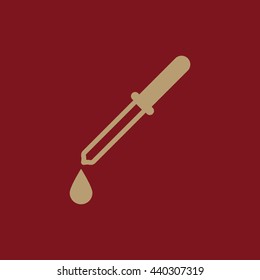 The pipette icon. Dropper and eyedropper, analysis, chemistry symbol. Flat Vector illustration