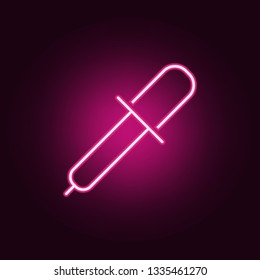 pipette icon. Elements of Scientifics study in neon style icons. Simple icon for websites, web design, mobile app, info graphics