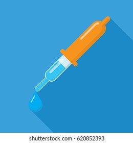 Pipette icon in flat design
