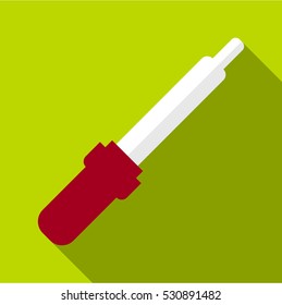 Pipette icon. Flat illustration of pipette vector icon for web isolated on lime background