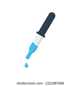 pipette icon in flat style isolated vector illustration on white transparent background