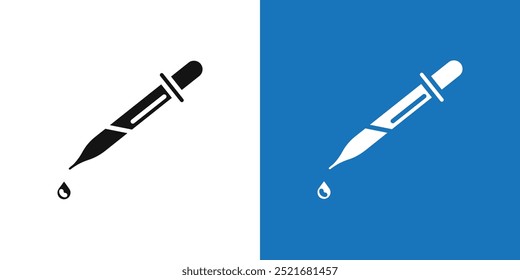 pipette icon Flat vector set outline