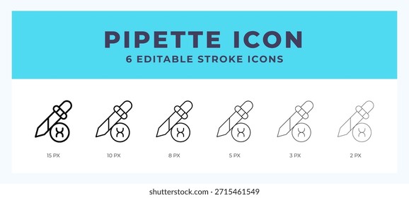 Pipette icon illustration vector with editable stroke.