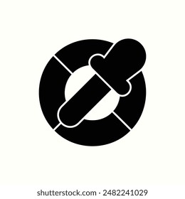 pipette icon, isolated glyph icon theme graphic designer ui