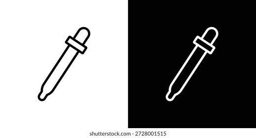 Icono de pipeta. Objeto aislado sobre un fondo blanco y negro.