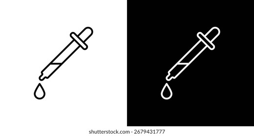 Pipette icon line for web, mobile and infographics.