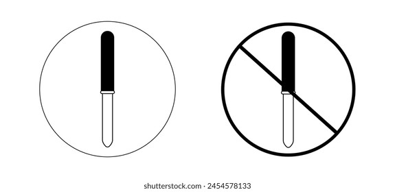 A pipette icon in a linear black and white style. Design element of medical items. Vector illustration 