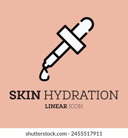 Pipette icon linear. Vector illustration. Personal care product. Skin hydration.