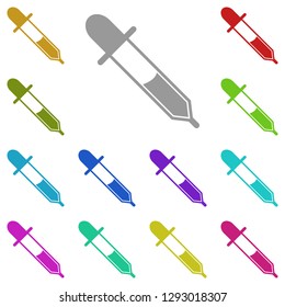 pipette icon in multi color. Simple glyph, flat vector of Medicine icons for UI and UX, website or mobile application