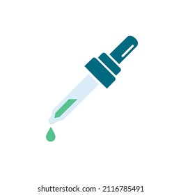 Pipettensymbol auf weißem Hintergrund, Vektorgrafik