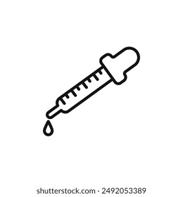 pipette icon outline collection in black and on white background