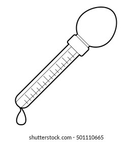 Pipette icon. Outline illustration of pipette vector icon for web design