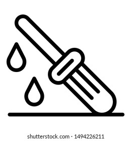 Pipette icon. Outline pipette vector icon for web design isolated on white background